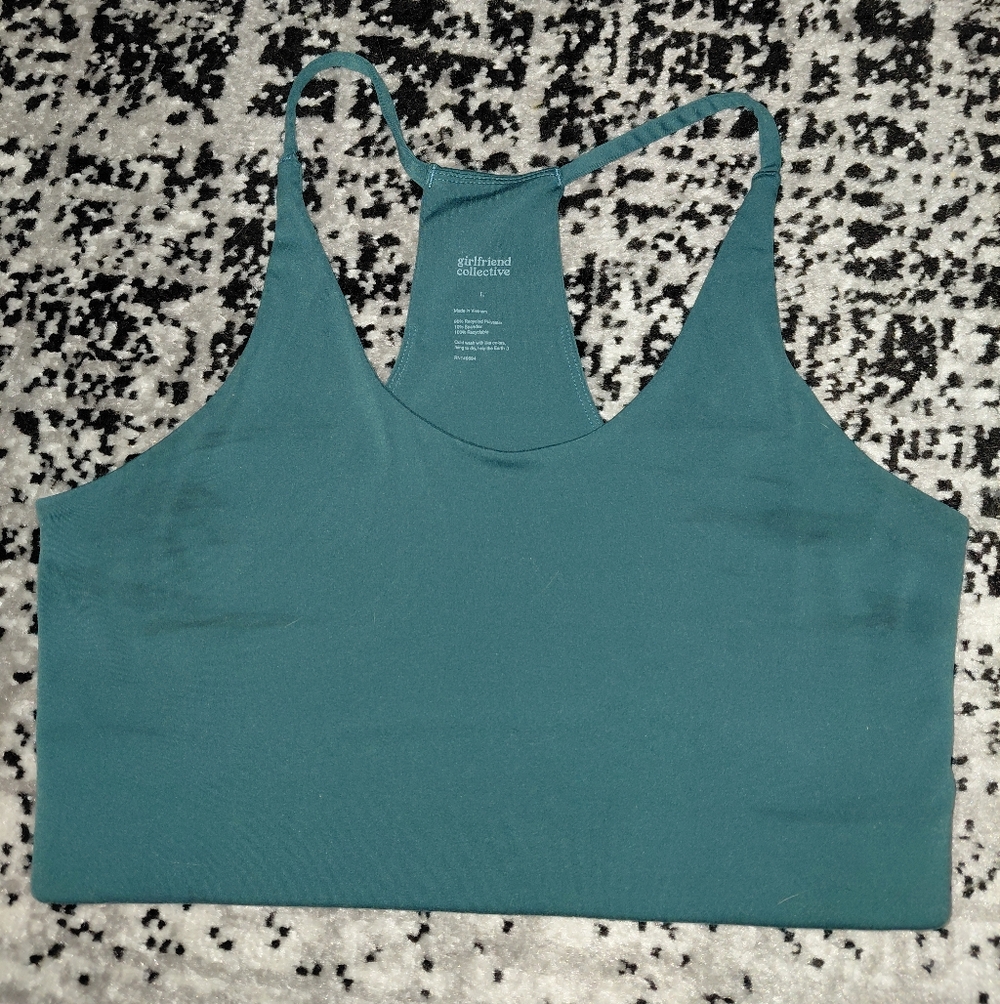 Girlfriend Collective Float Cleo Bra L Moss Green Sports Bra Yoga - Picture 6 of 9